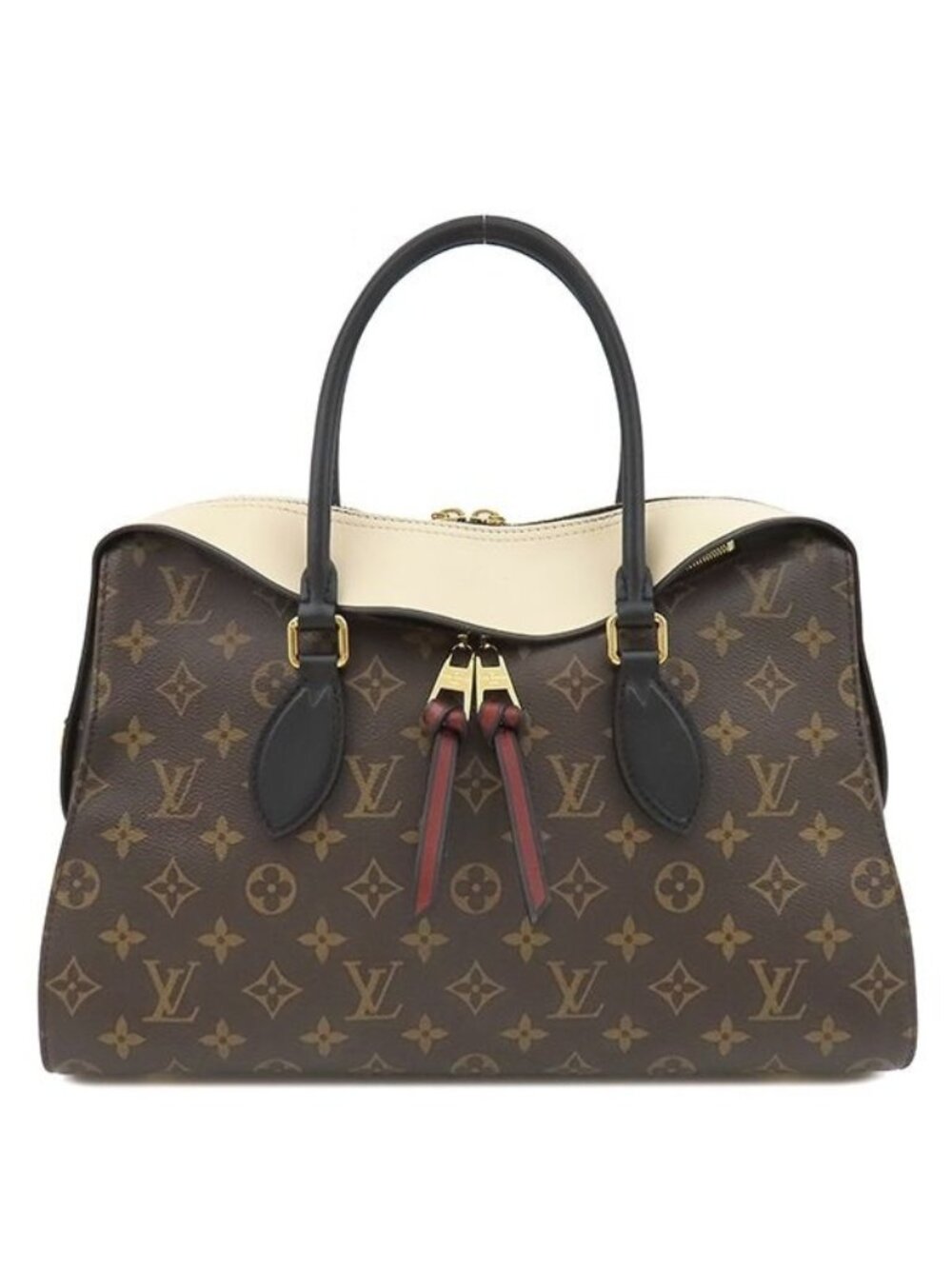 Louis Vuitton 2-Way Tuileries Tote Monogram Canvas Cream Gold Handbag